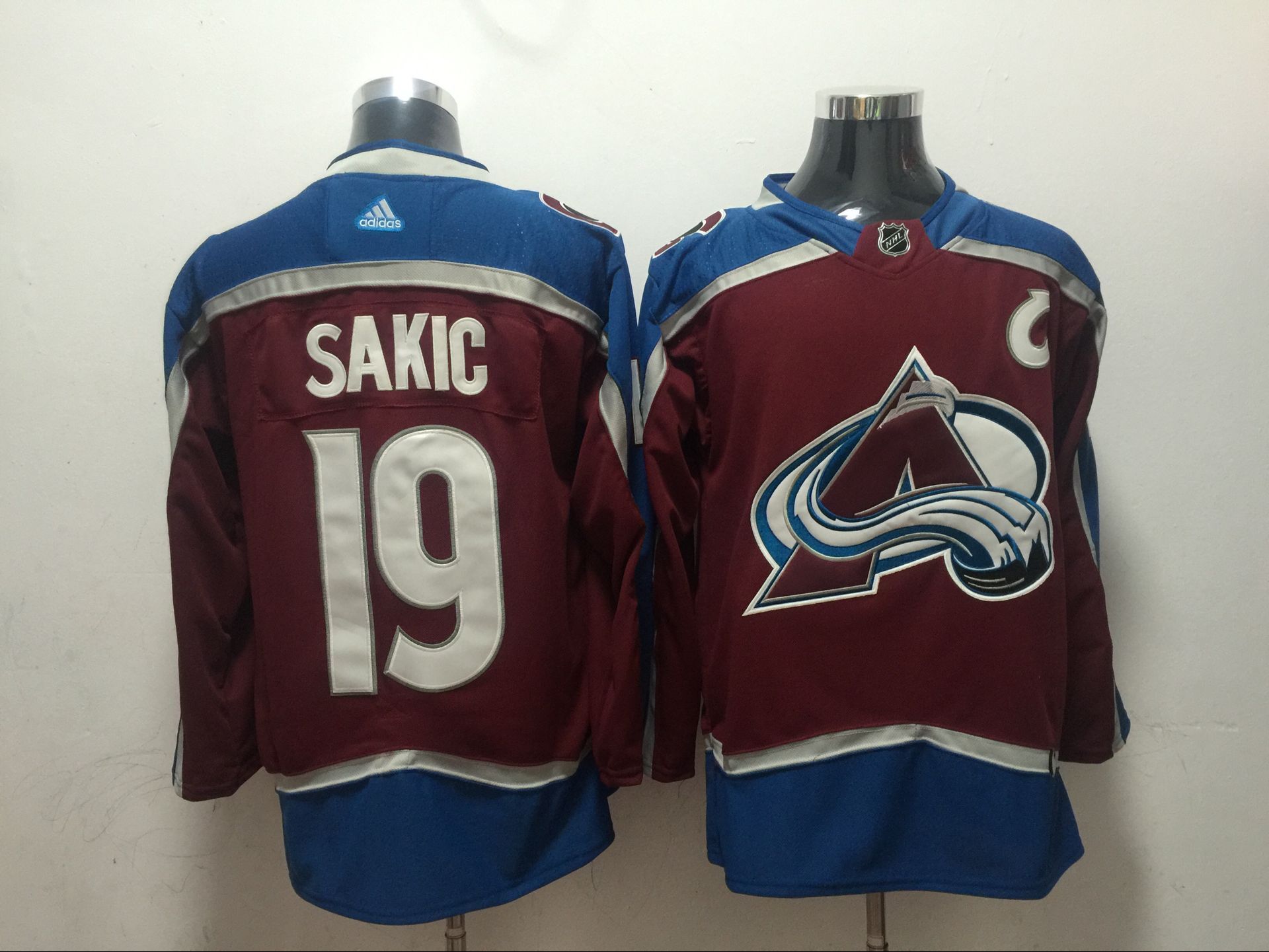 Men Colorado Avalanche 19 Sakic Red Adidas Hockey Stitched NHL Jerseys